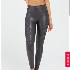Spanx faux leather moto leggings